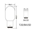 画像1: ナツメ球 T20 口金BA15D 28V W クリア (1)